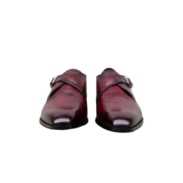 手染め「千手染(パティーヌ)」のモンクストラップ革靴