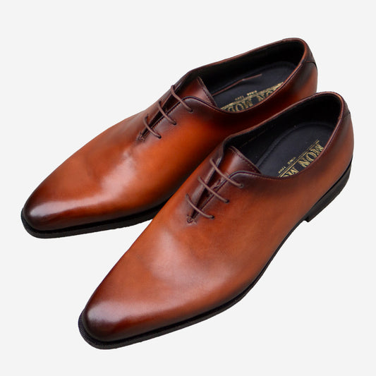 ホールカット 革靴 メンズ マッケイ製法|千手染 本革ビジネスシューズ 10カラー