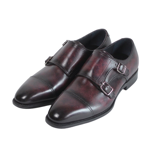 手染め「千手染(パティーヌ)」のダブルモンク革靴