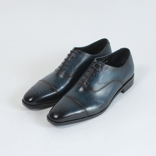 手染め「千手染(パティーヌ)」のメダリオン革靴