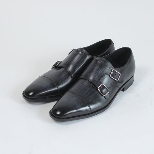 手染め「千手染(パティーヌ)」のダブルモンク革靴