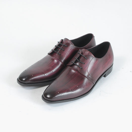 手染め「千手染（パティーヌ）」の外羽根プレーン革靴