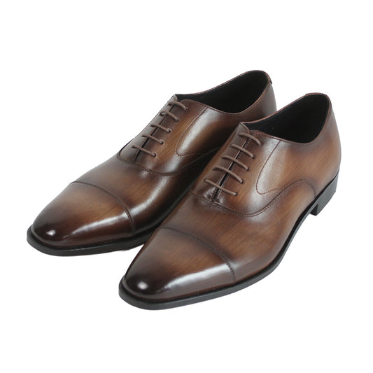 手染め「千手染（パティーヌ）」のストレートチップ革靴